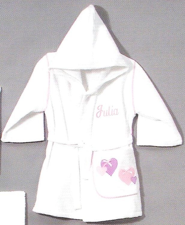 Personalized Hooded Robe Hearts